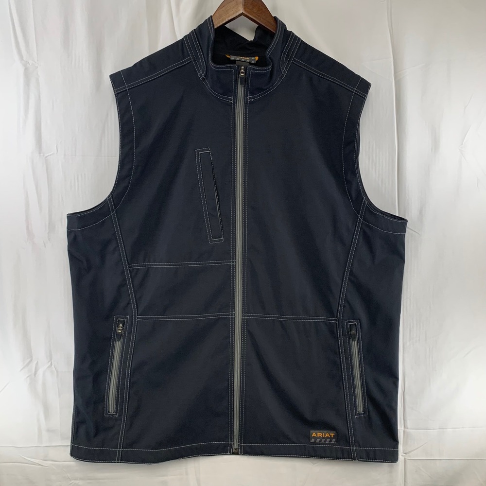 Ariat Rebar Softshell Vest Mens XXL Tall‎ Black Stretch Canvas 10020780
